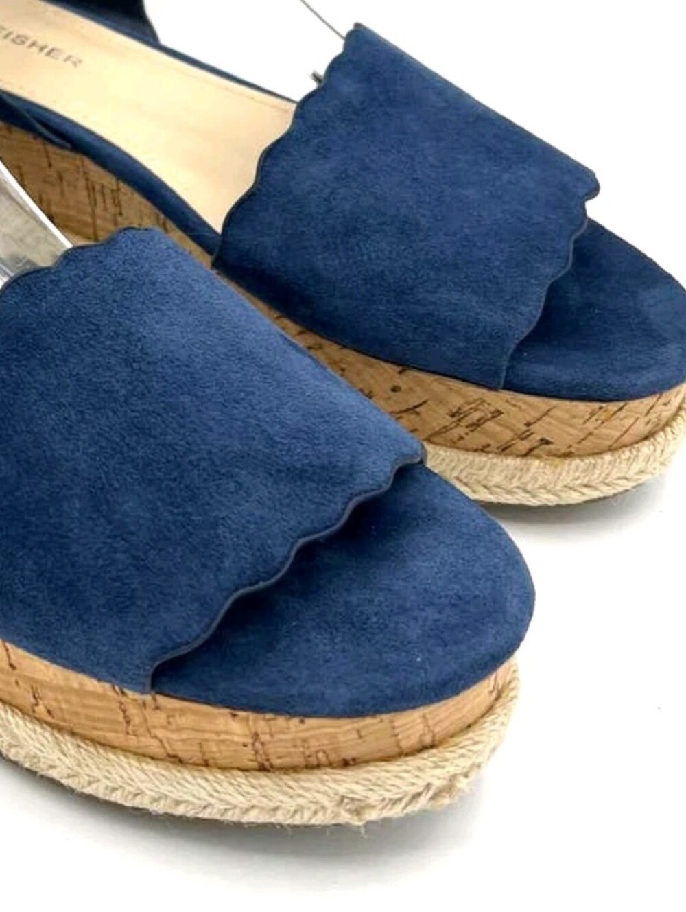 Marc Fisher Suede Scalloped Espadrille Sandals 8